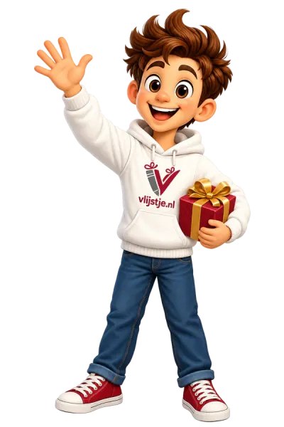 Victor, de getekende helper van Vlijstje, zwaait