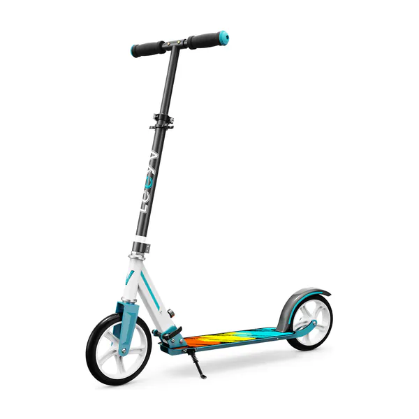 LEEYV LY205 step, step voor kinderen van 6–12 en volwassenen, max. draagvermogen 100 kg, verstelbare hoogte, lichtgewicht 2-wielig, opvouwbare kinderstep met grote wielen van 205 mm