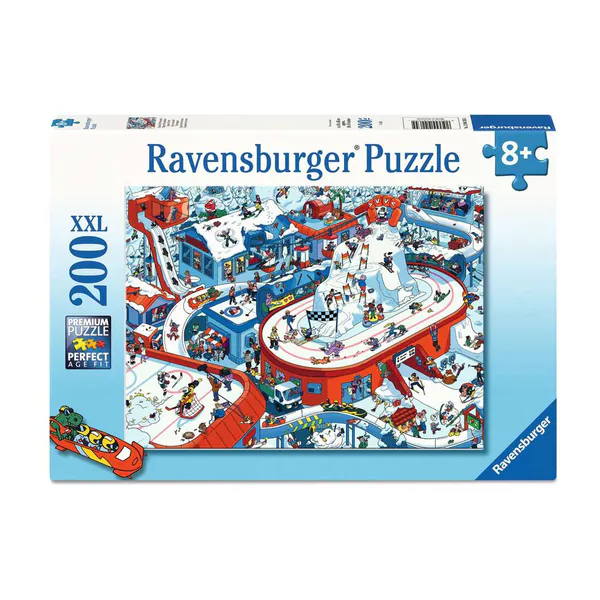 Ravensburger – Drukte in het Winterdorp – Kinderpuzzel – 200 XXL Stukjes