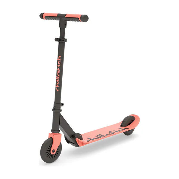 Chillafish Kinderstep jongen en meisje vanaf 5 jaar met voetrem - Oranje Roze - Step met verstelbaar stuur - Opvouwbaar en lichtgewicht met ABEC-5 wielen - Model Flexxi