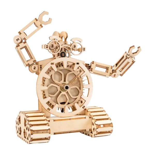 Houten Bouwpakket Robot Klok - Stap-voor-Stap 3D Puzzel - Compleet Bouwpakket met Werkende Klok - Miniatuur Modelbouwpakketten Volwassenen en Kinderen - DIY Robot Speelgoed - Knutselen Jongens en Meisjes - Hobby en Creatief - 157 Stukjes - Crafts&Co
