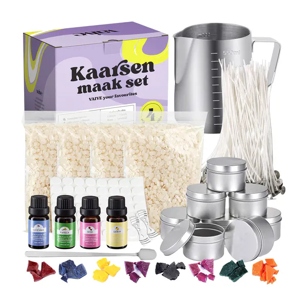 VAIVE DIY Kaarsen Maken Set - Kaarsenhouder - Geurkaars - Kaars - Voor Volwassenen & Kinderen