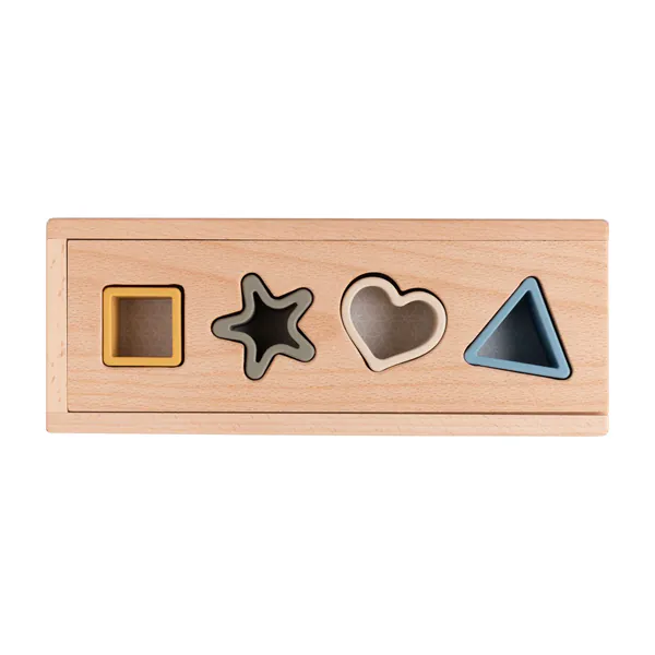 Baby's Only Houten vormenstoof met siliconen figuurtjes - Baby puzzel - Baby speelgoed - Earth - Baby cadeau