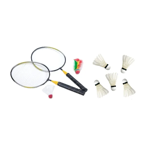 Badminton set voor kinderen met 6x shuttles